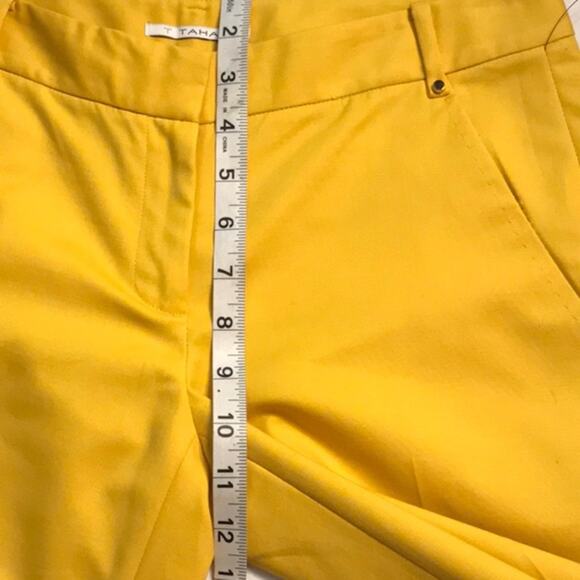 T Tahari Sunflower Straight Crop Trouser Size 2 Preppy Rainbow Dopamine Classic - Picture 8 of 8